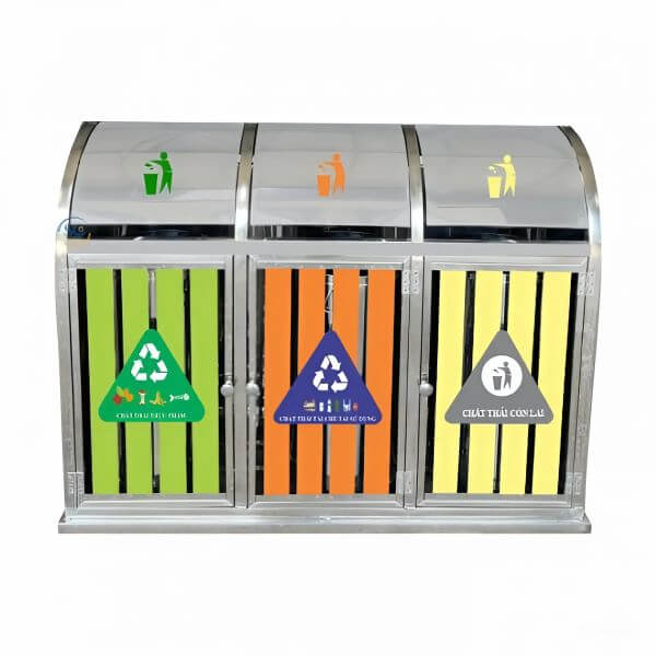 Thùng Rác Công Cộng Inox Chất Lượng Phân Loại Rác Thải - RTCC00001 1 Thùng Rác Công Cộng Inox