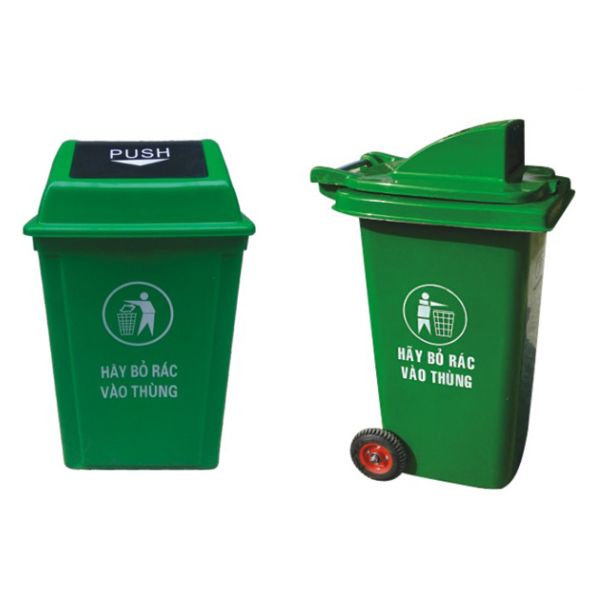 Thùng Rác Nhựa Có Mái Che Vòm Chống Nước Mưa - RTRN00047 3 Thùng Rác Nhựa Chuyên Dụng Có Nắp Kín Đáo