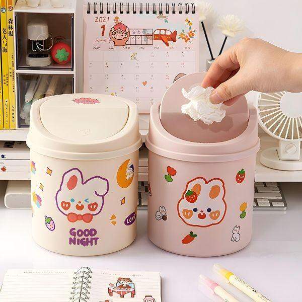 Thùng Rác Nhựa Để Bàn Mini Cute Cho Bé – Người Bạn Nhỏ Giúp Bé Tạo Thói Quen Sạch Sẽ - RTRN00049 4 Thùng Rác Gia Đình Tiết Kiệm Không Gian