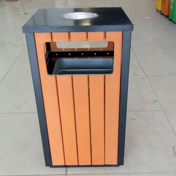 Thùng Rác Gỗ Nan Nhựa Bền Màu