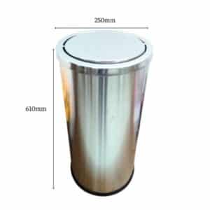 Thùng Rác Inox Chống Rỉ Nắp Bán Nguyệt