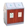 Thùng Rác Gỗ Bập Bênh 2 Ngăn Phân Loại