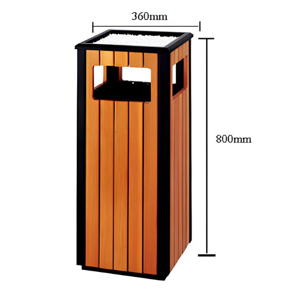 Thùng Rác Gỗ Nắp Bập Bênh
