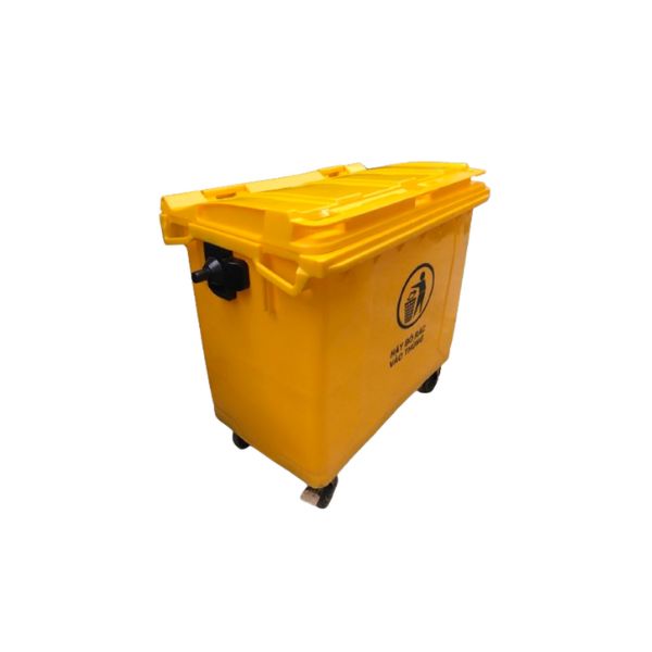 Thùng Rác Lớn Có Nắp Đậy Có Bánh Xe 